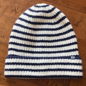 JCrew Striped Navy and White Kids Beanie